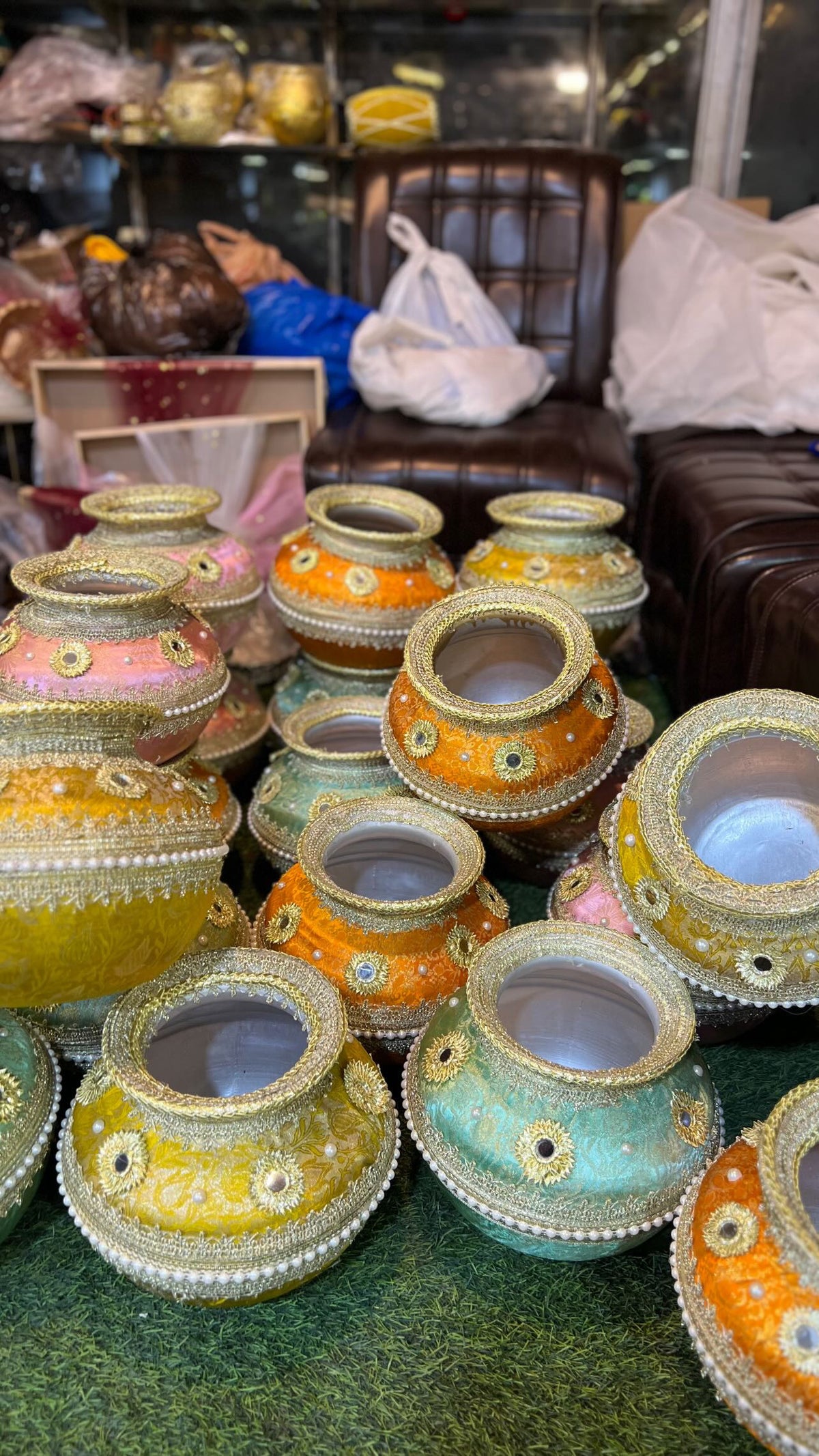 Handcrafted Decorated Wedding Matkis / Dholki Pots | Traditional Mayun & Mehndi Decor