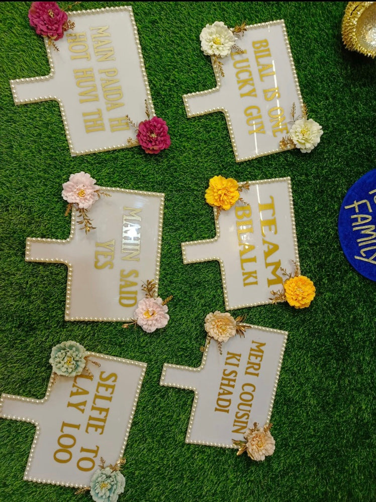 Customized Mehndi Team Hand Fans | Bridal Squad Wedding Props