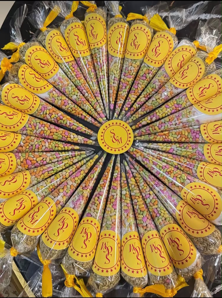 Customized Saunf & Sugar Coated Fennel Wedding Favors (Meethi Saunf Cones)