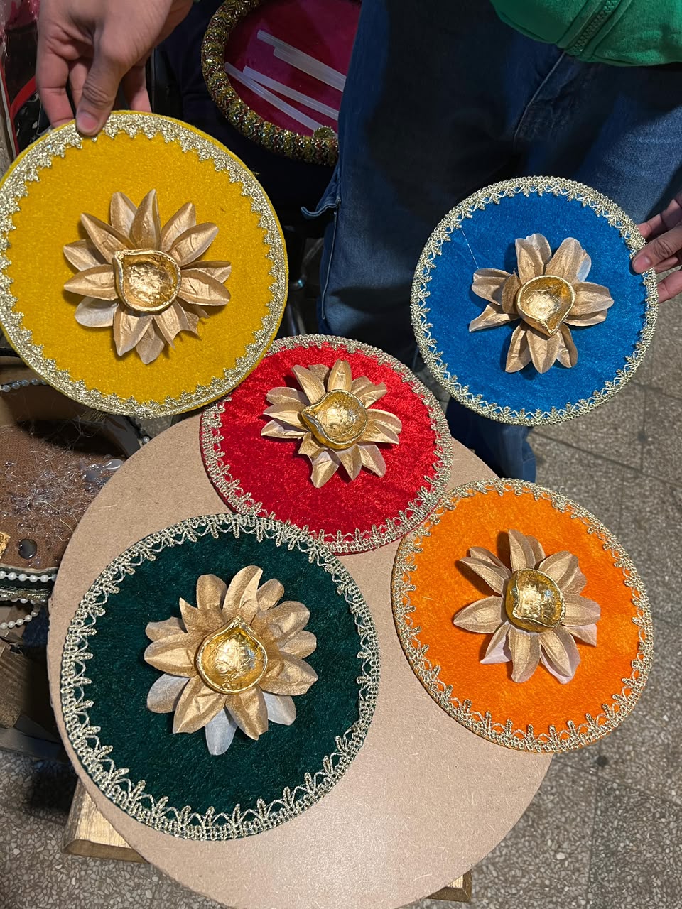 Handmade Decorative Diya Plates | Mehndi & Wedding Favor Trays