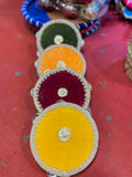 Handcrafted Velvet Dafli Props with Gold Zari Lace for Mayun & Mehndi Ceremonies