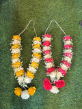 Artificial Flower Wedding Mala Set – Handmade Rose Garlands for Bride & Groom