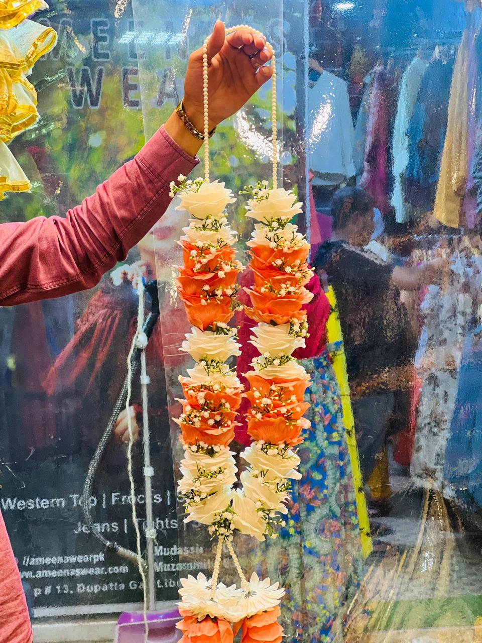 Artificial Flower Wedding Mala Set – Handmade Rose Garlands for Bride & Groom